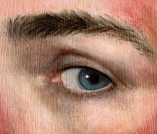 <p>Verstraten, Aline.&nbsp;<em>Het rood trekt nog weg </em>(<em>The red will fade</em>) detail. 2022, oil on panel, 15 x 20cm &copy; Aline Verstraten.</p>